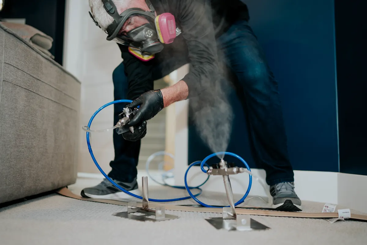 VaPURE&trade; vapor dispersing from treatment equipment during an odor job
